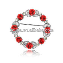 Crystal rhinestone brooch pins ruby flower bulk brooches wholesale custom brooch